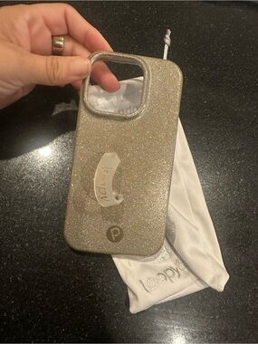 iPhone 14 Pro Loopy Case Glitter Phone Case in Gold
